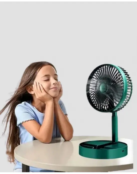 Katlanabilir Mini Fan – 3 Kademeli Soğutma, Şarjlı