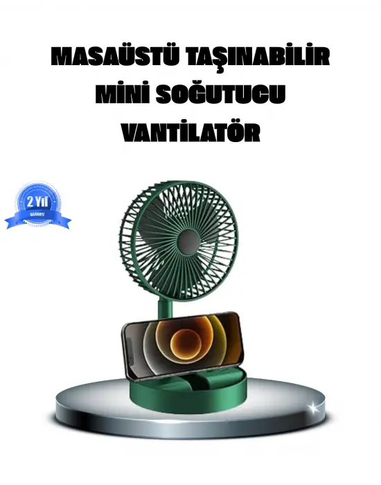 Katlanabilir Şarjlı Mini Fan 3 Kademeli Hız Ayarlı Taşınabilir