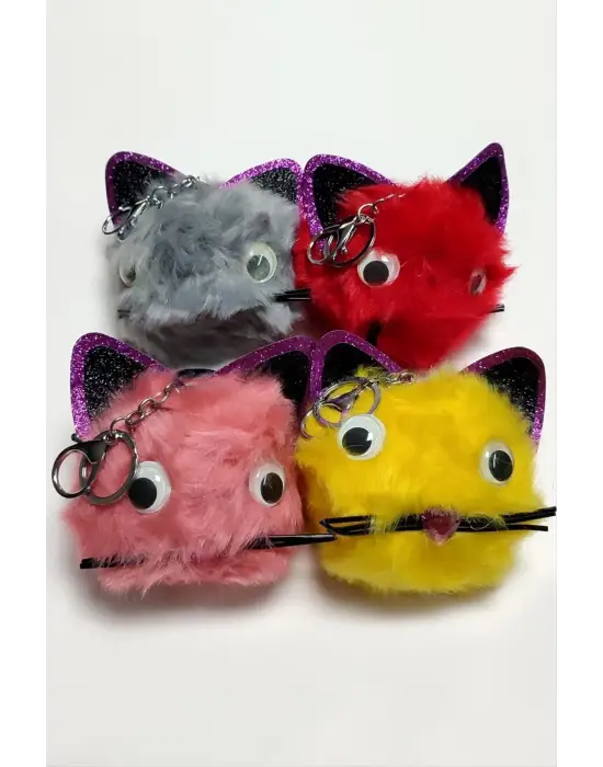 Kedi Tüylü Peluş Anahtarlık