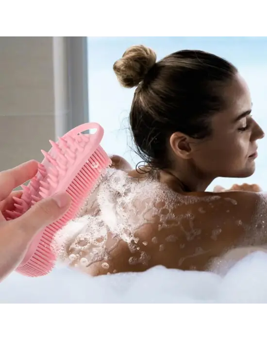 Kendiliğinden Askılı Peeling ve Masaj Etkili Silikon Banyo Vücut Fırçası