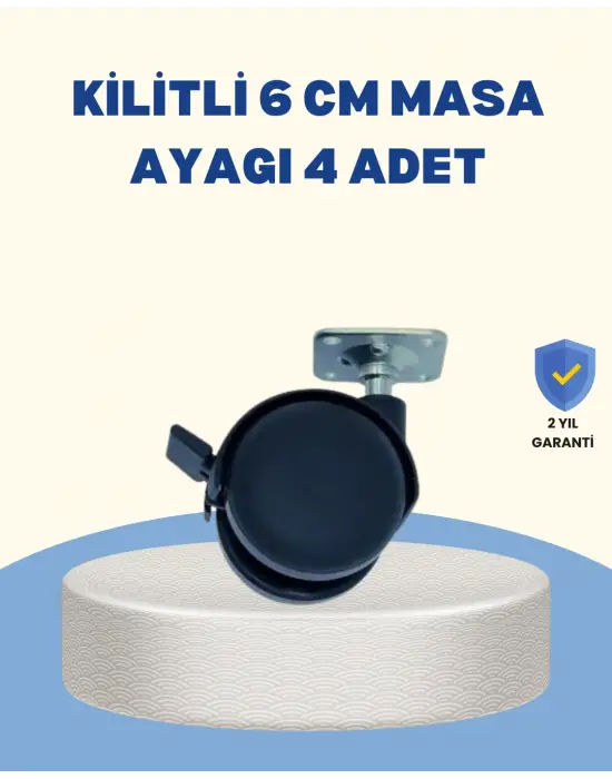 Kilitli Mobilya Tekerleği 6 Cm 4’lü Kolay Kurulum