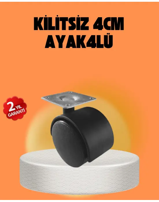 Kilitsiz 4 Cm Tekerlek Ayak 4’lü Set Sessiz Ve Dayanıklı