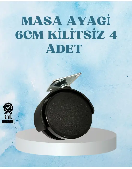 Kilitsiz Mobilya Tekerleği 6 Cm 4 Adet Dayanıklı Tasarım