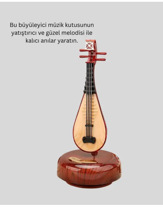 Klasik Ud Figürlü Melodili Müzik Kutusu Şık Hediyelik