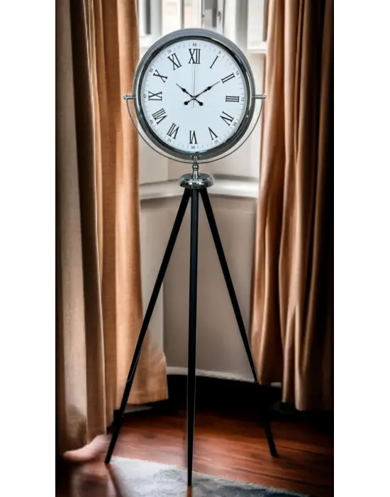 Krom Asalet Tripod Ayaklı Saat