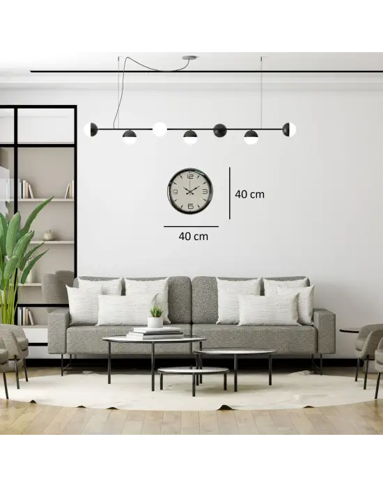 Krom Elegance 40 Cm Metal Duvar Saati