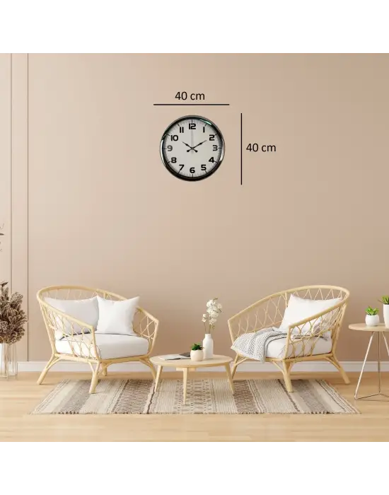 Krom Prime 40 Cm Metal Duvar Saati
