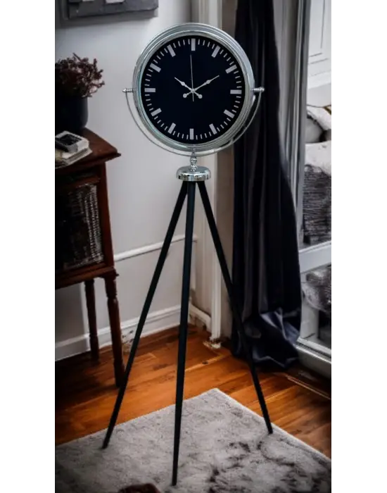 Krom Prime Modern Tripod Ayaklı Saat
