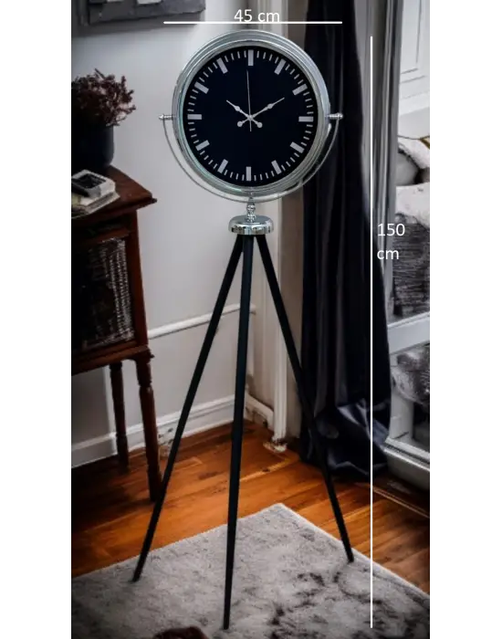 Krom Prime Modern Tripod Ayaklı Saat