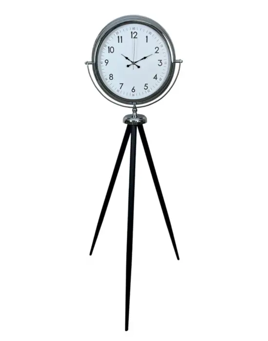 Krom Standart Tripod Ayaklı Saat
