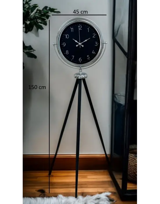 Krom Zarif Tripod Ayaklı Saat