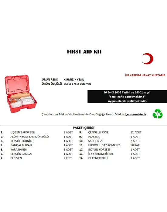 Küçük İlk Yardım Seti First Aid Kit