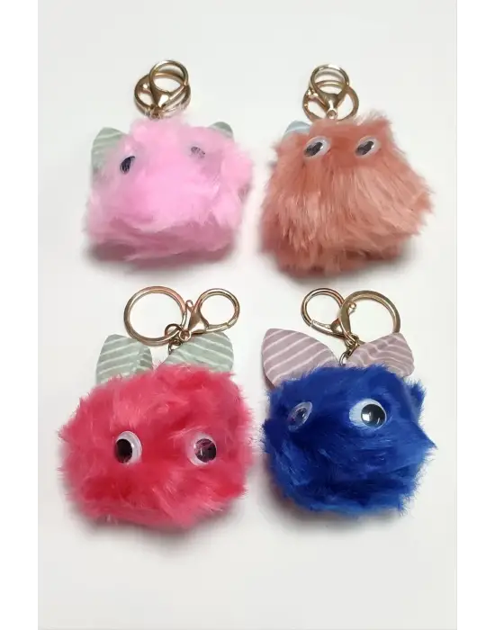 Kulaklı Tüylü Peluş Anahtarlık