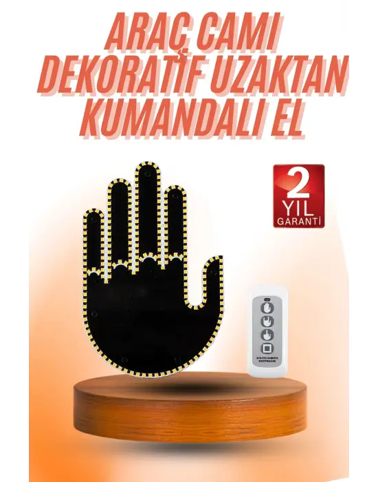 Kumandalı El Led Araba İçi 4 Farklı Mod El Orta Parmak Led