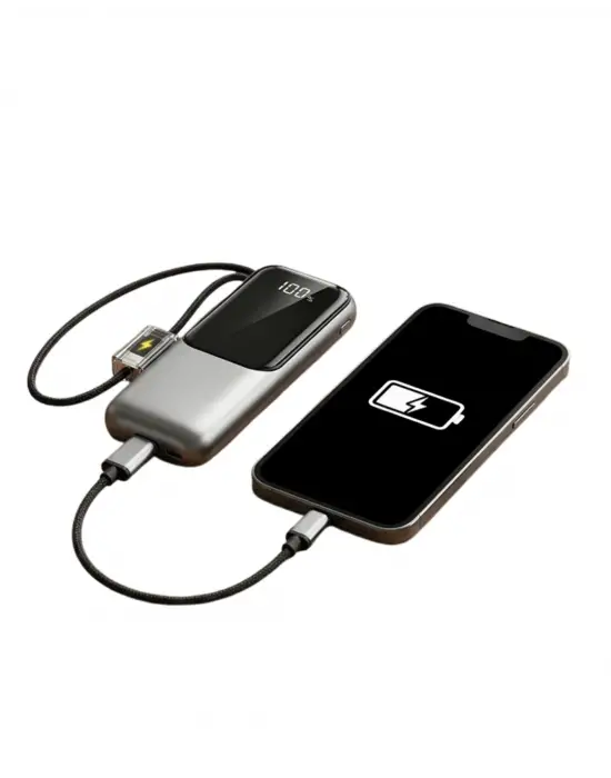 Led Ekranlı Süper Fast Charge Özellikli Mini Powerbank