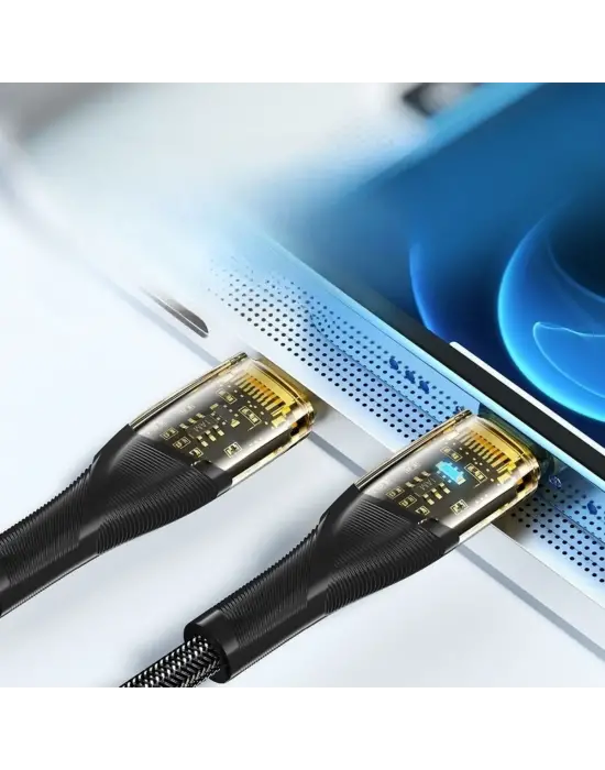 Led Işık Uçlu Sağlam İp Kablolu USB to Lightning Hızlı Şarj Kablosu