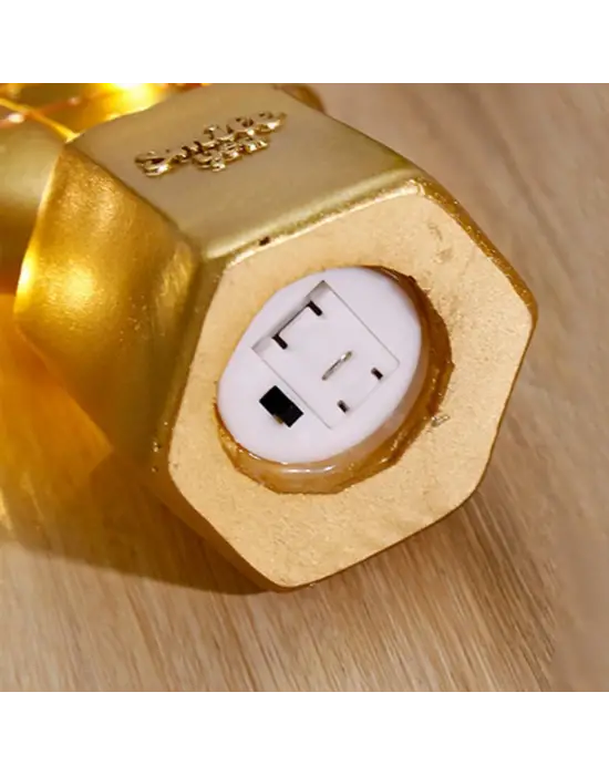 Led Işıklı Sevimli Kaktüs Dekoratif Masa Lambası Mini Biblo Gece Lambası-GOLD
