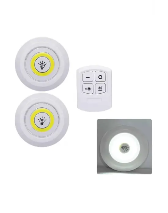 Led Lamba 3lü Uzaktan Kumandalı Yapışkanlı