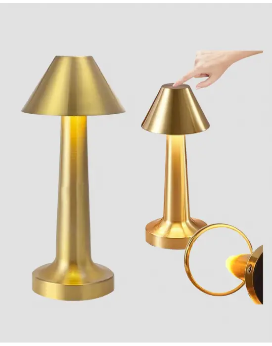 Led Masa Lambası 3 Renk Ayarlı Şarjlı Kablosuz Modern Tasarım