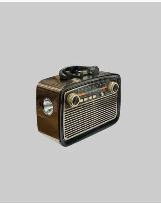 Led’li Nostaljik Bluetooth Hoparlör – Vintage Tasarım, Ahşap Doku