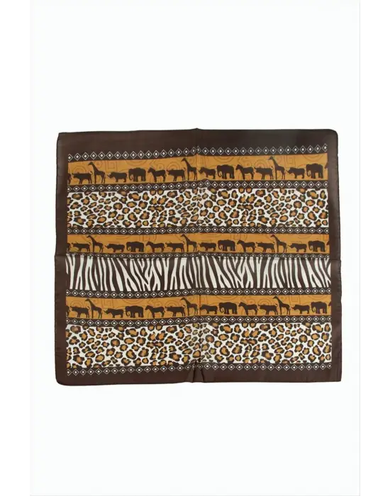 Leopar Desenli Zr Şifon Fular 50*50 cm