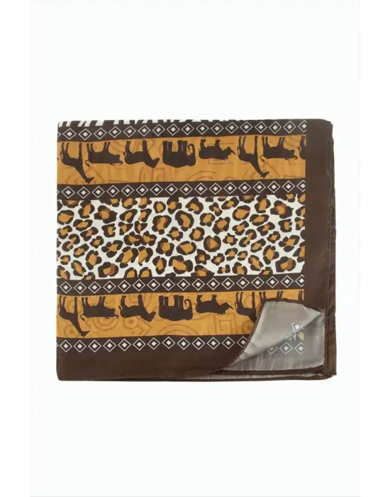 Leopar Desenli Zr Şifon Fular 50*50 cm