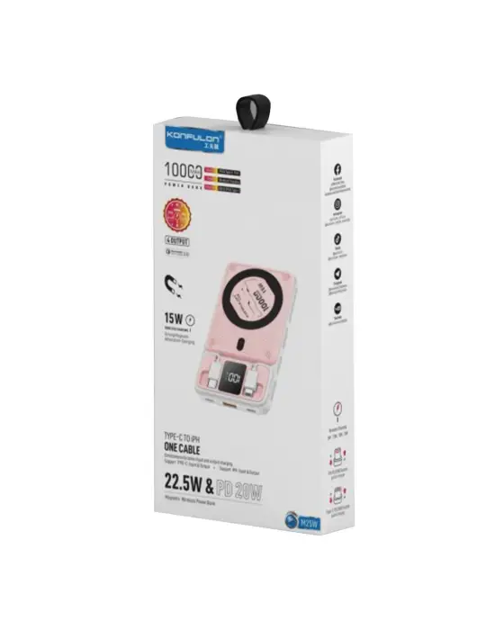 M25w 10.000 Mah 20w Pd Magsafe Powerbank - Pembe