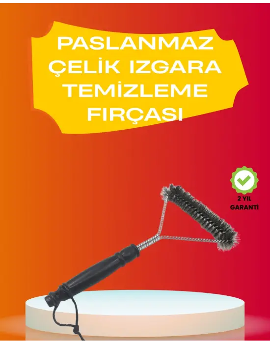 Mangal Izgara Temizleme Fırçası Pas Tutmaz Çelik Telli