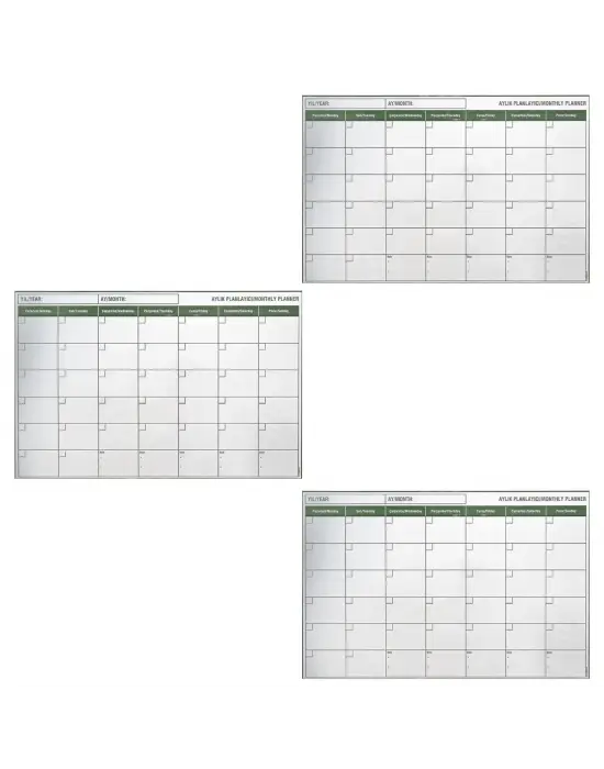 Manyetik Yapışkanlı Bir Aylık Program Planlayıcı Takvim 85x56 cm