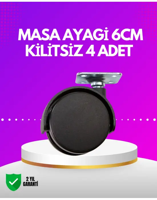 Masa Ve Koltuk İçin Kilitsiz Tekerlek Seti 6 Cm