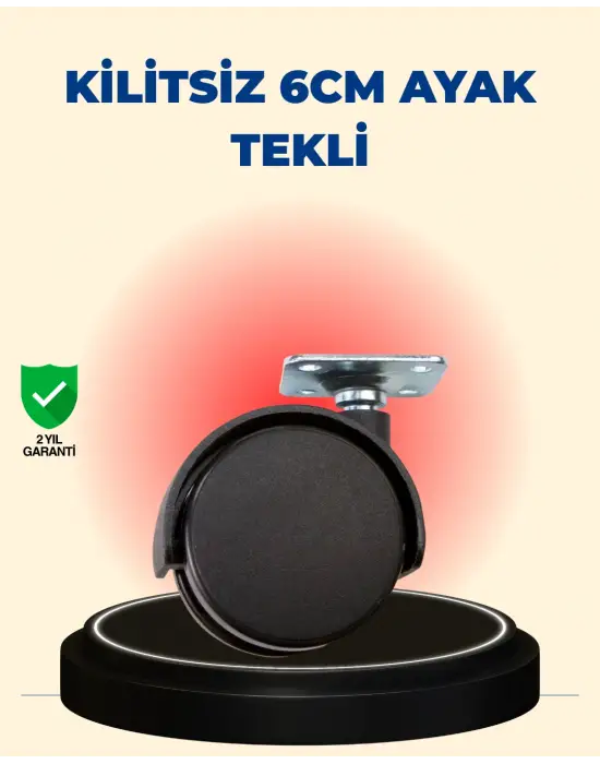 Masa Ve Sehpa İçin 6 Cm Kilitsiz Ayak Tekli
