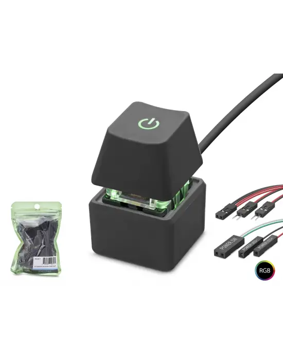 Masaüstü Bilgisayar Rgb Power Tuşu On/Off Switch Siyah ND2811