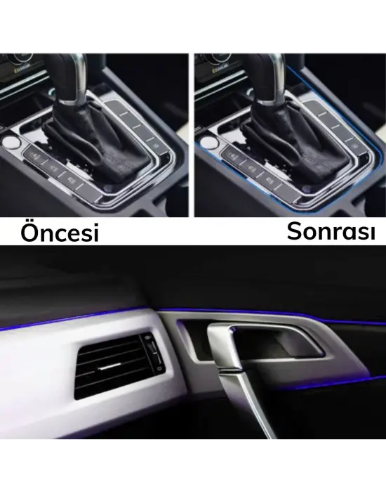 Mavi Araba OtoTrim Dekorasyon Şeridi Kauçuk Elastik Kolay Kurulum 5 metre Şerit Bant