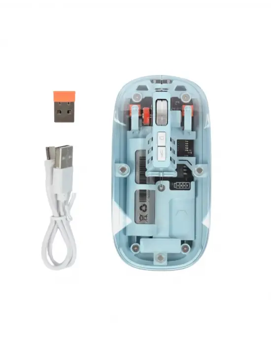 Mavi Kablosuz Mouse Bluetooth Ve Usb Çift Mod Bağlantılı