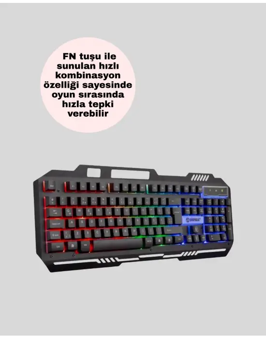 Mekanik Oyuncu Seti – Led Işıklandırma Ve Ergonomik Mouse