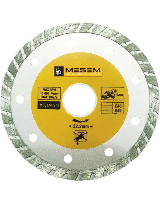 Meşem Granit Mermer Kesici Elmas Testere 180 Mm