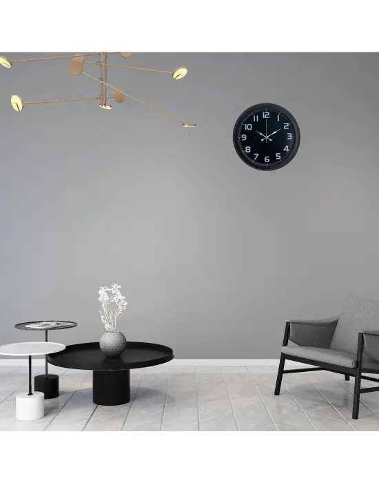 Midnight Black 40 Cm Metal Duvar Saati