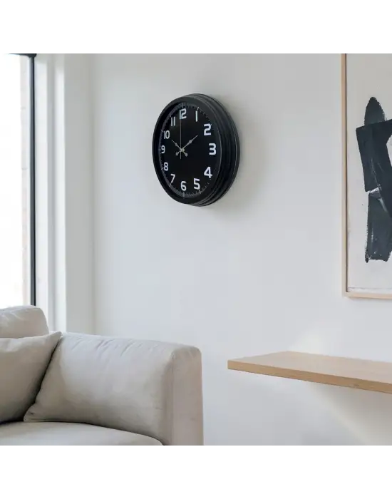 Midnight Black 40 Cm Metal Duvar Saati