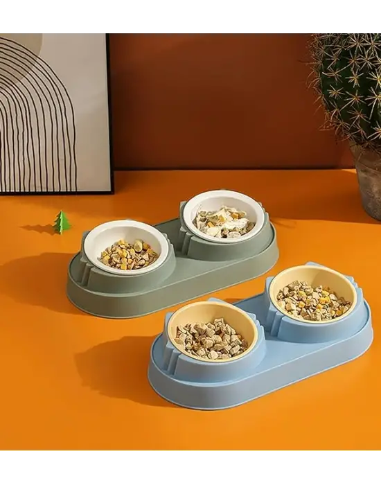 Mikopet Çift Bölmeli Mama ve Su Kabı