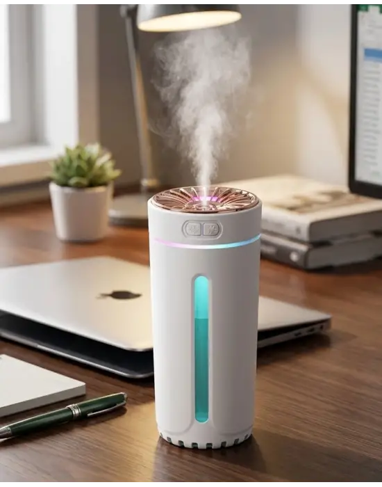 Mini Araç Nemlendirici 5 Esans Hediyeli Usb Işıklı Koku Difüzörü