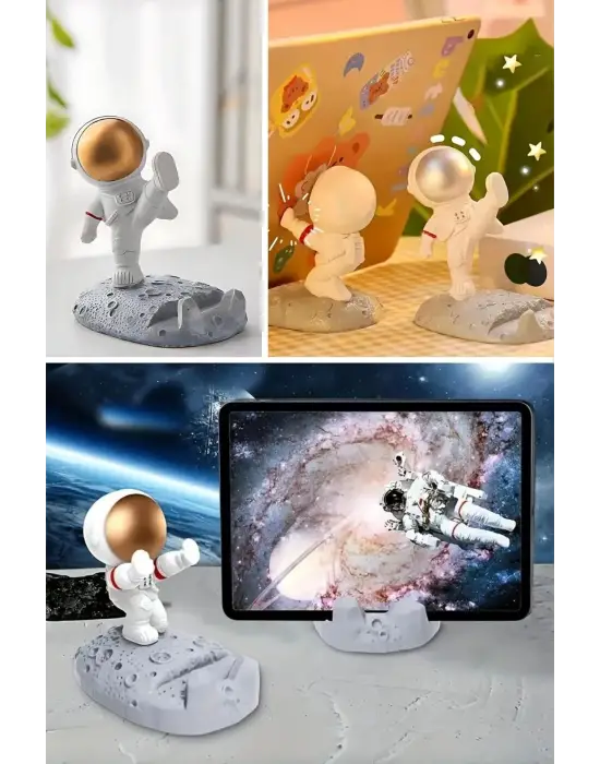 Mini Astronot Model Telefon ve Tablet Tutucu Standı