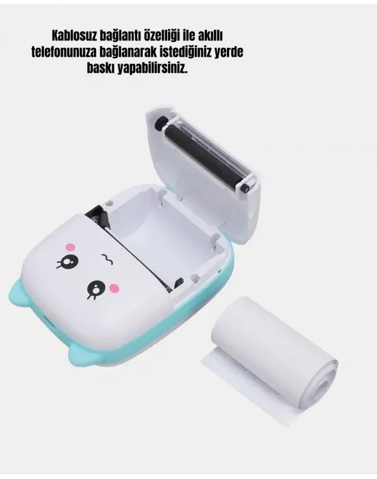 Mini Bluetooth Termal Yazıcı 1200mah Şarjlı Taşınabilir