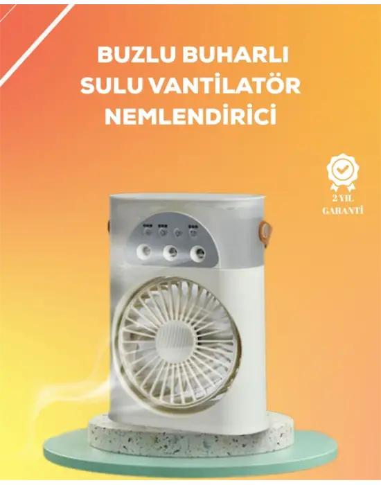 Mini Klima Fan | Usbli, 7 Renk Gece Işığı, 3ü 1 Arada Fonksiyon