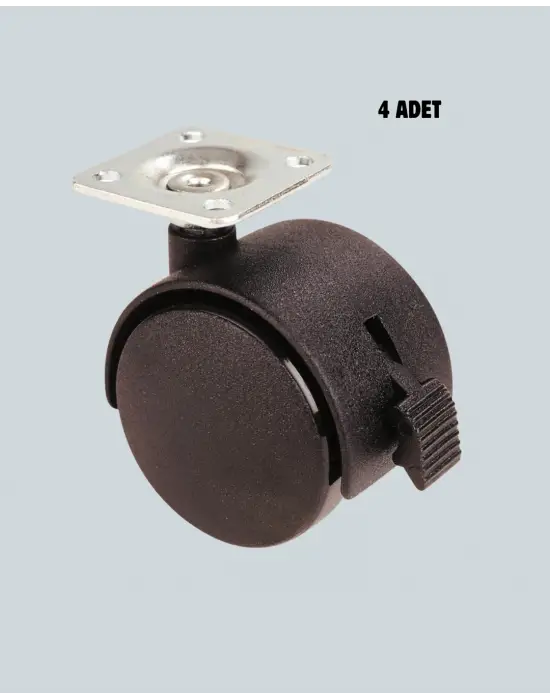 Mobilya İçin Kilitli 4 Cm Tekerlek Ayak Seti