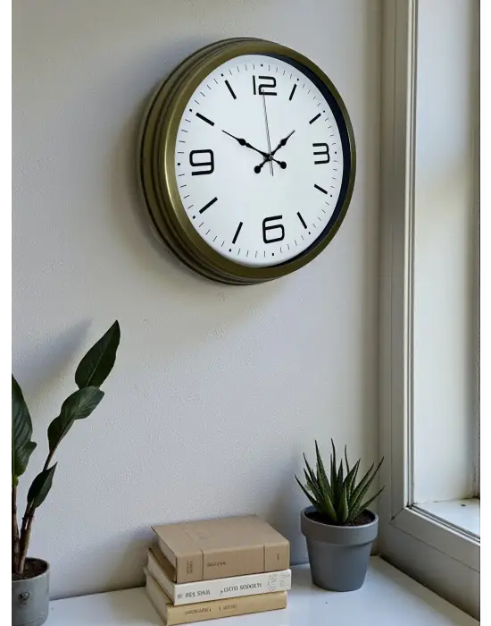 Modern Tasarım Eskitme 40 Cm Metal Duvar Saati