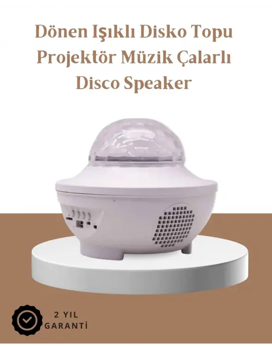 Müzik Ritimli Işık Değişimi & Dönen Dalga Efekti – Galaxy Projektör