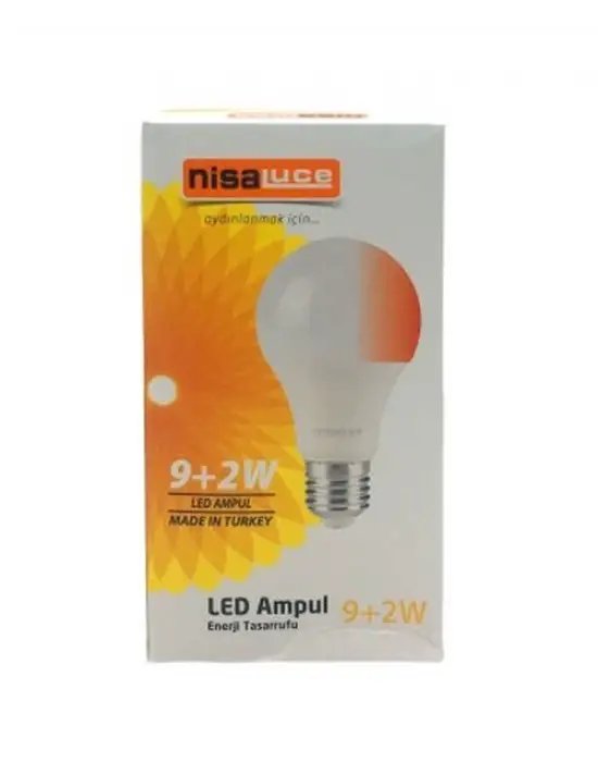 Nisaluce Eamp-074/bk 9+2w E27 Beyaz-kırmızı Led Ampul