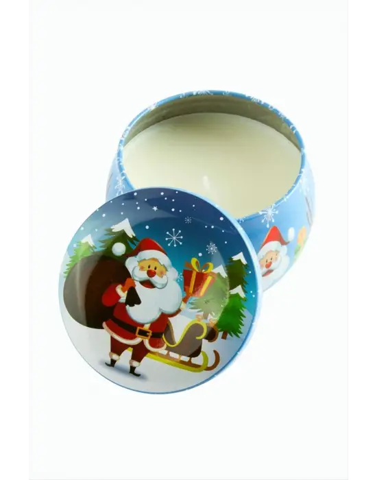 Noel Baba Yılbaşı Kapaklı Mum 6 cm