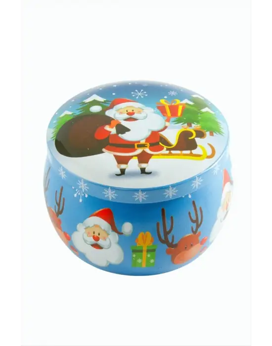 Noel Baba Yılbaşı Kapaklı Mum 8 cm