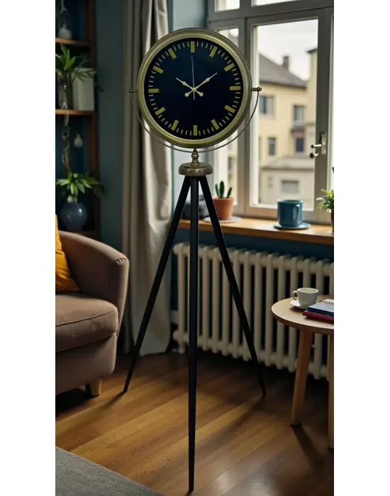 Nostalji Şık Tasarım Tripod Ayaklı Saat